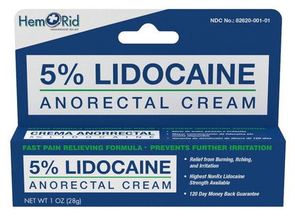 HemRid five percent lidocaine anesthetic formula for instant anal itch relief
