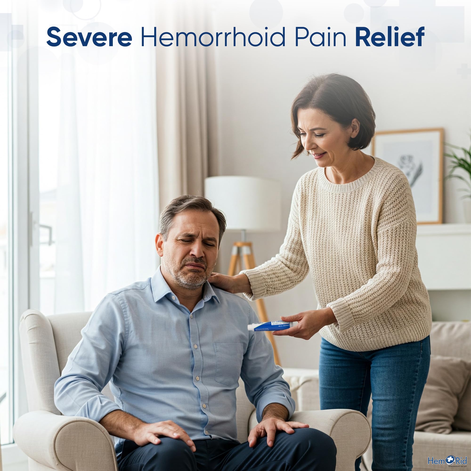 Authentic HemRid imported hemorrhoid treatment cream showing active ingredients