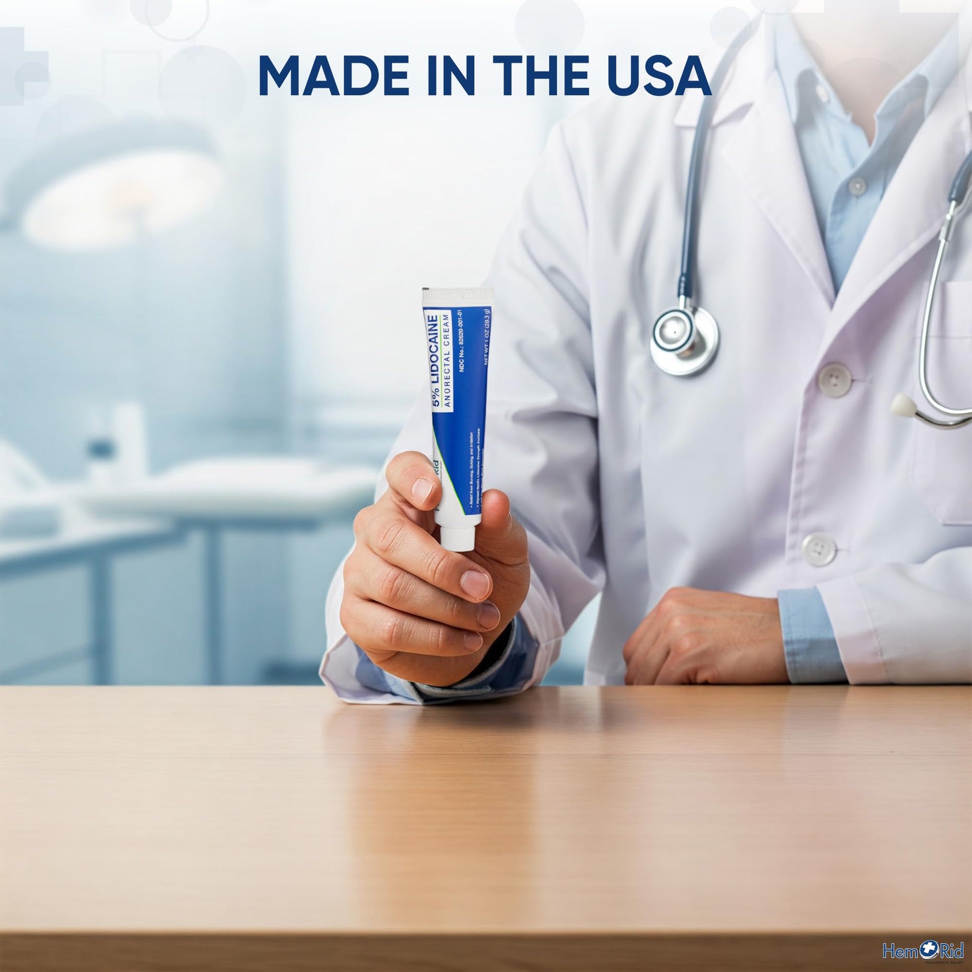 USA sourced HemRid topical anesthetic product display for Indian consumers