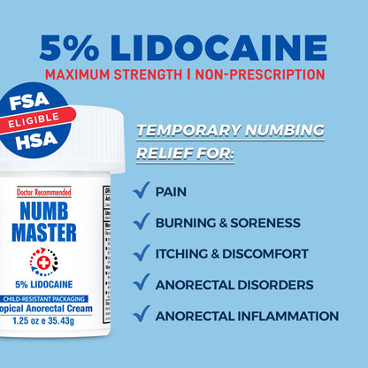 Clinical Resolution maximum strength topical anesthetic cream packaging showing child resistant cap