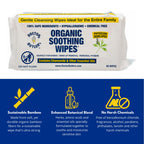 Doctor Butler's organic bamboo wet wipes pack showing physician developed certification