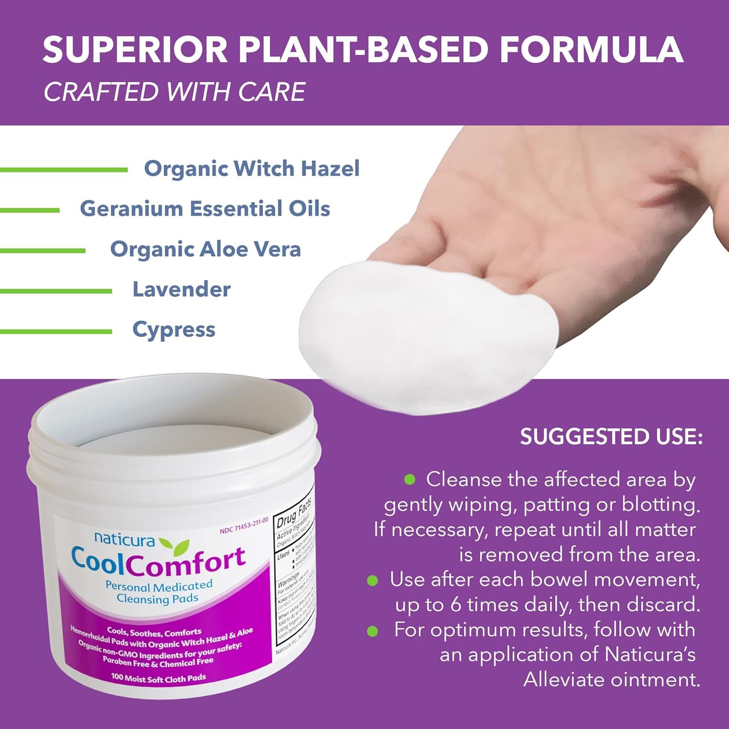 Authentic USA imported cooling postpartum hygiene wipes for sensitive skin protection