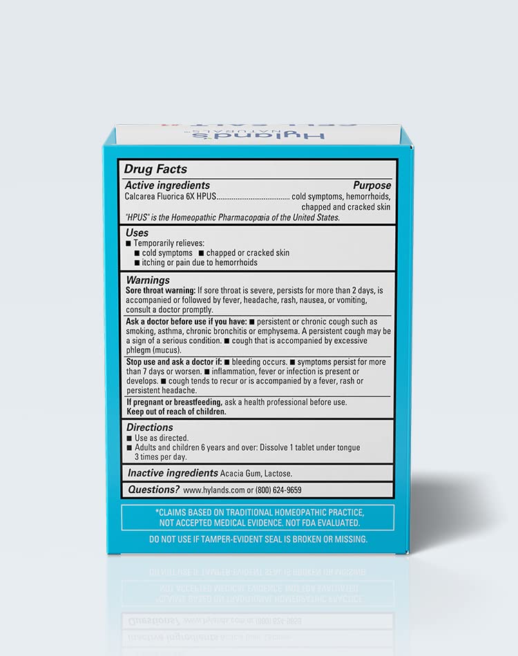 Hyland's Calcarea Fluorica 6X tissue elasticity cell salt 100 quick dissolving tablets packaging
