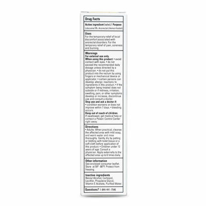 Close up of the physical safety label and directions on Zensa lidocaine tube