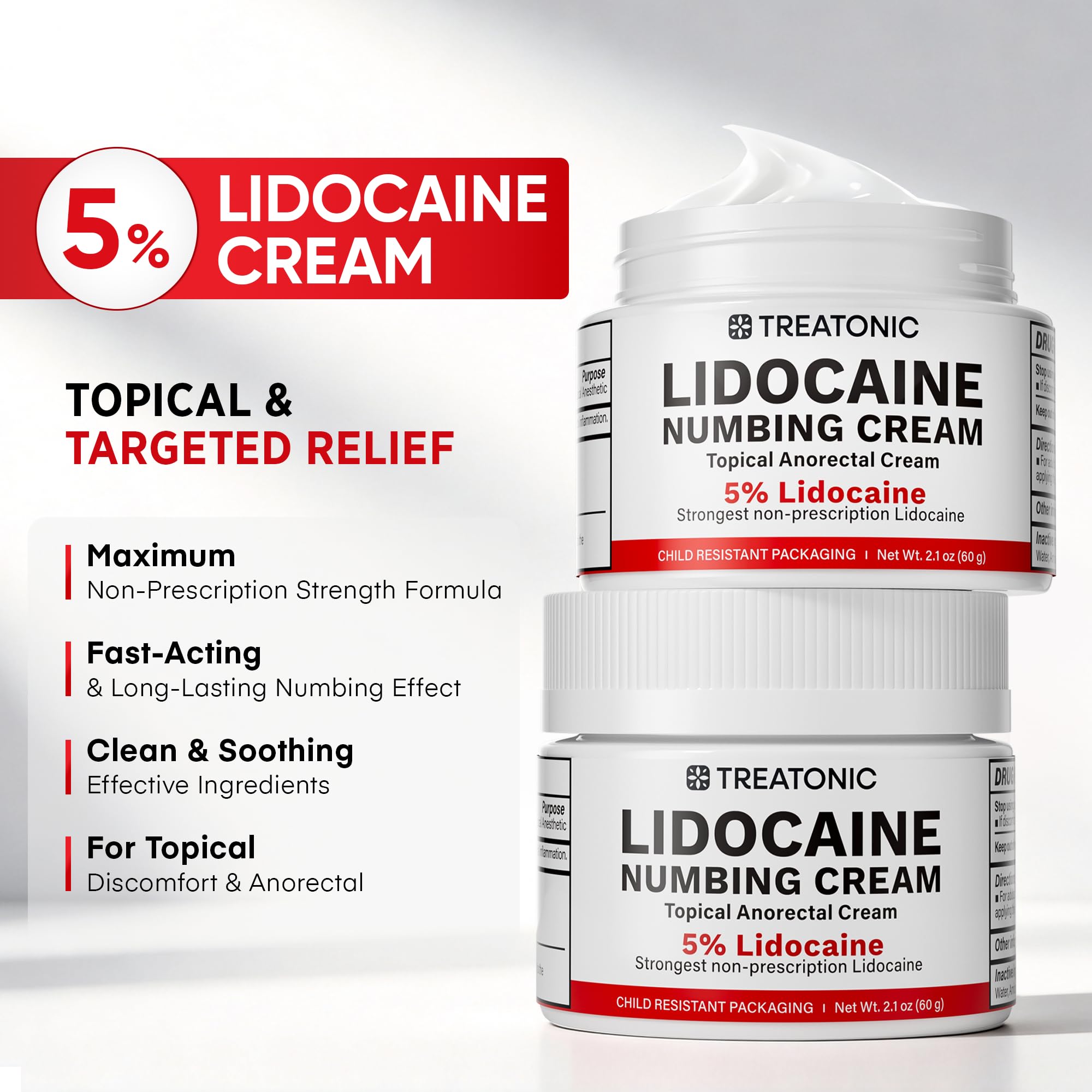 Health One maximum strength topical anesthetic cream for pain and itching relief