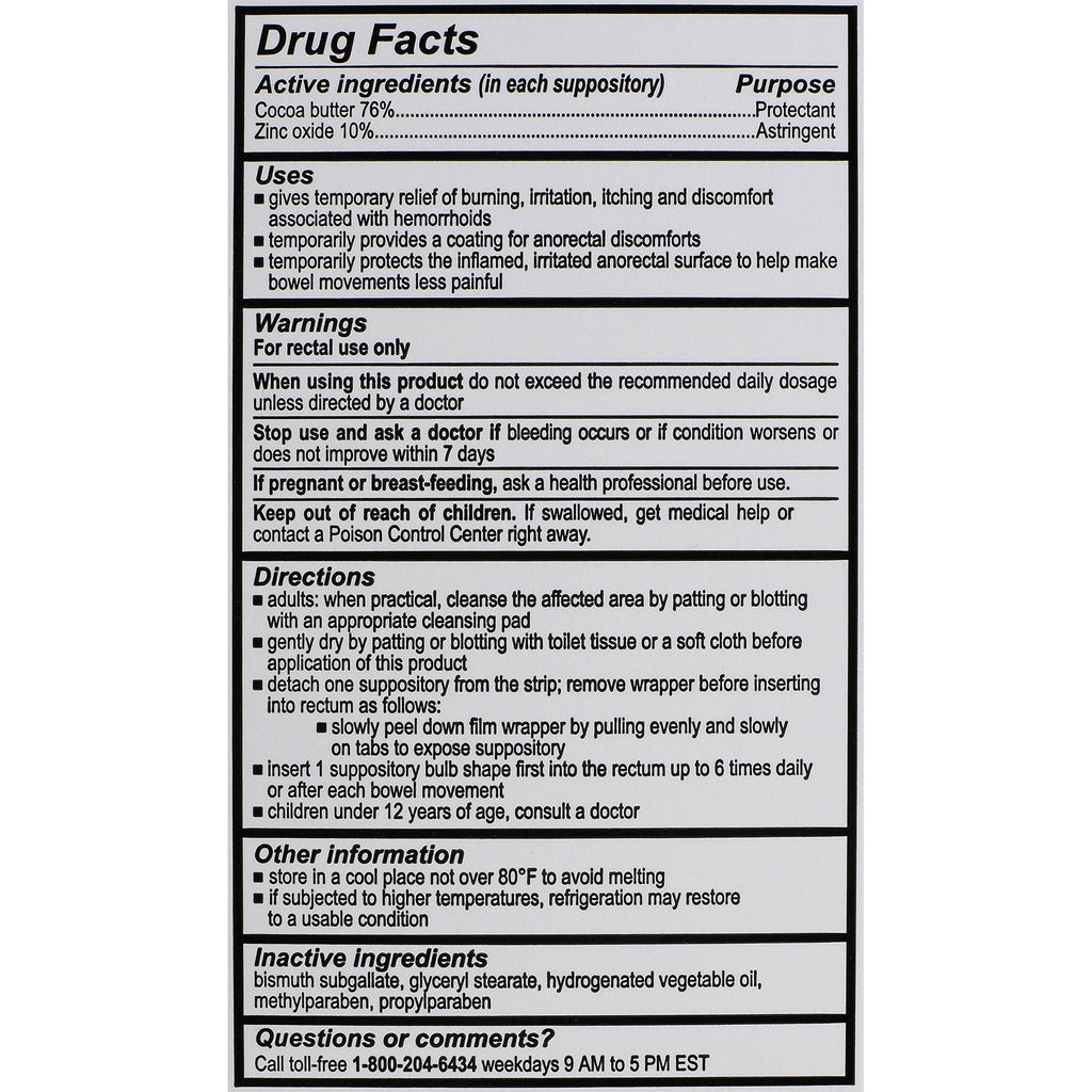Calmol 4 steroid free rectal suppositories box showing active ingredients and bulb shape design