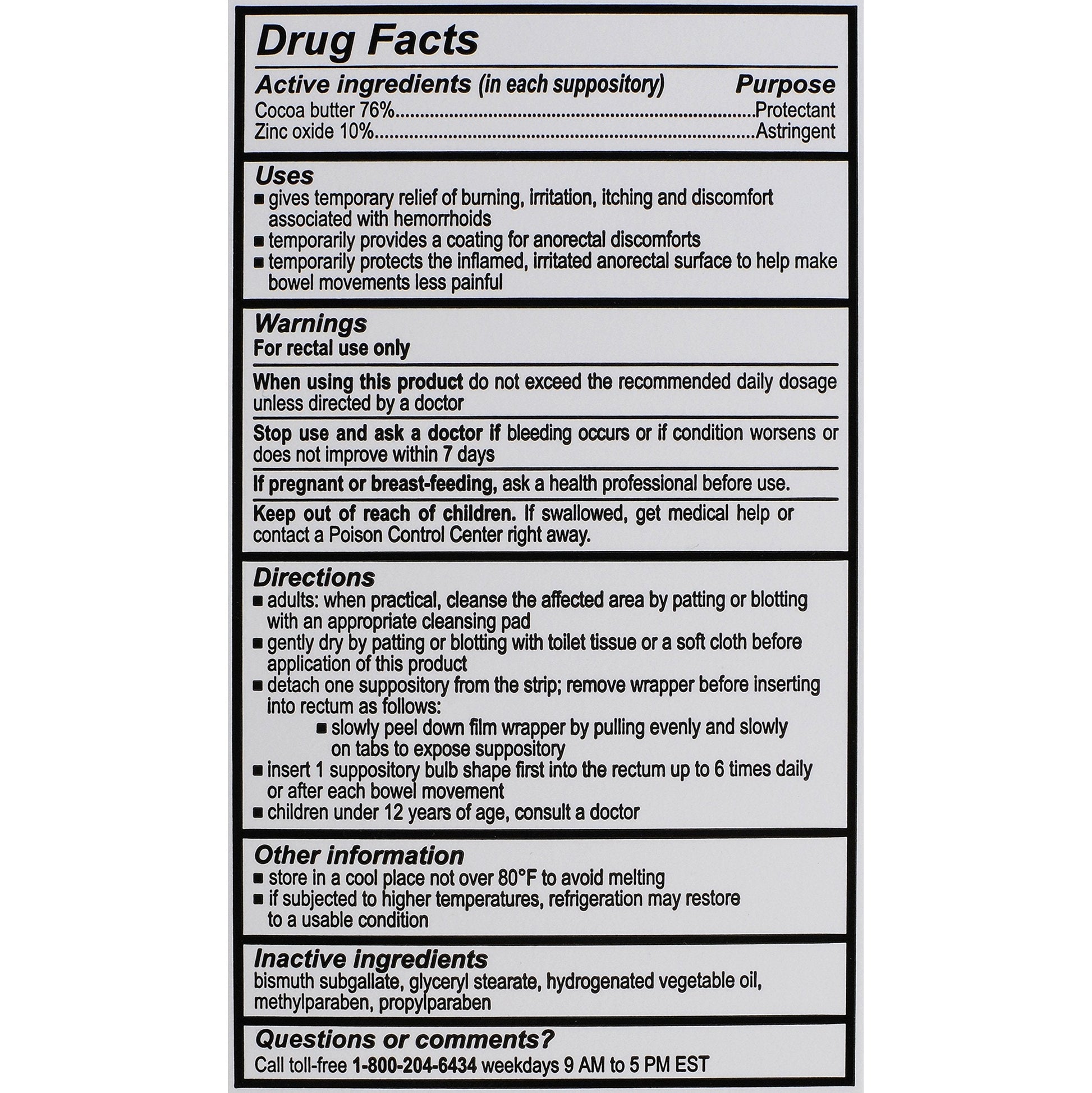 Calmol 4 steroid free rectal suppositories box showing active ingredients and bulb shape design