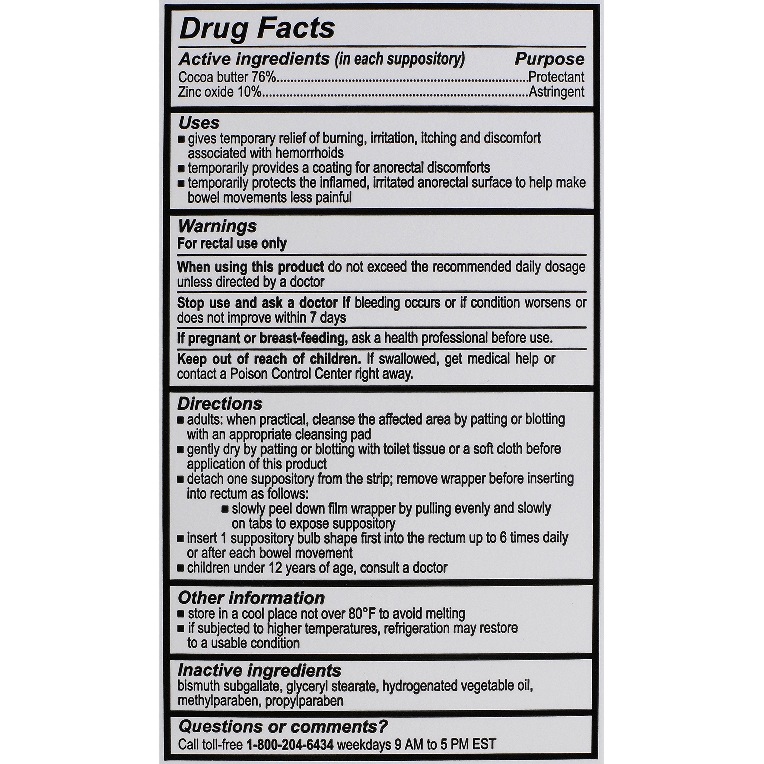 Calmol 4 steroid free rectal suppositories box showing active ingredients and bulb shape design