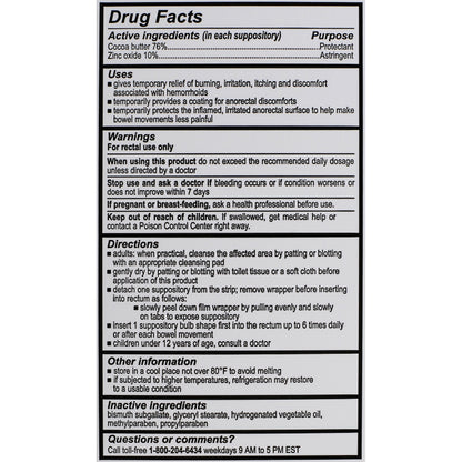 Calmol 4 steroid free rectal suppositories box showing active ingredients and bulb shape design