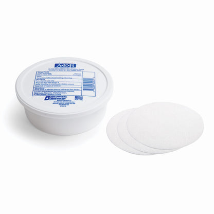 Authentic Birchwood Laboratories postpartum and hemorrhoid cooling pads container with product details.