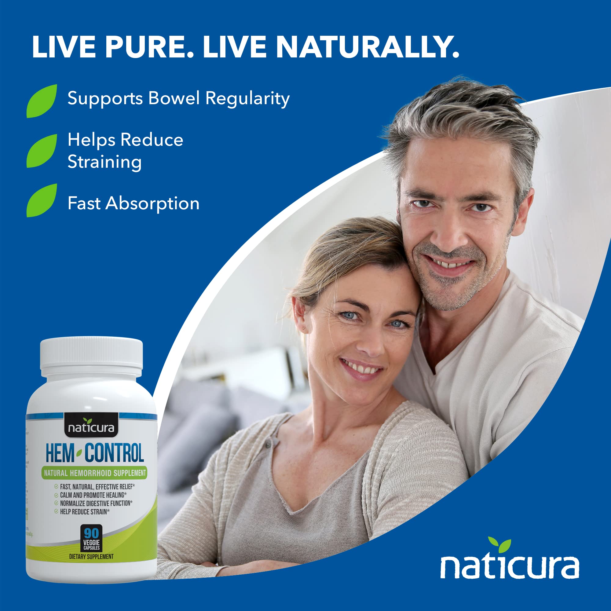 Authentic Naticura Hem-Control imported bottle layout for external hemorrhoid relief
