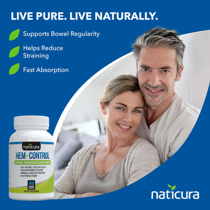 Authentic Naticura Hem-Control imported bottle layout for external hemorrhoid relief