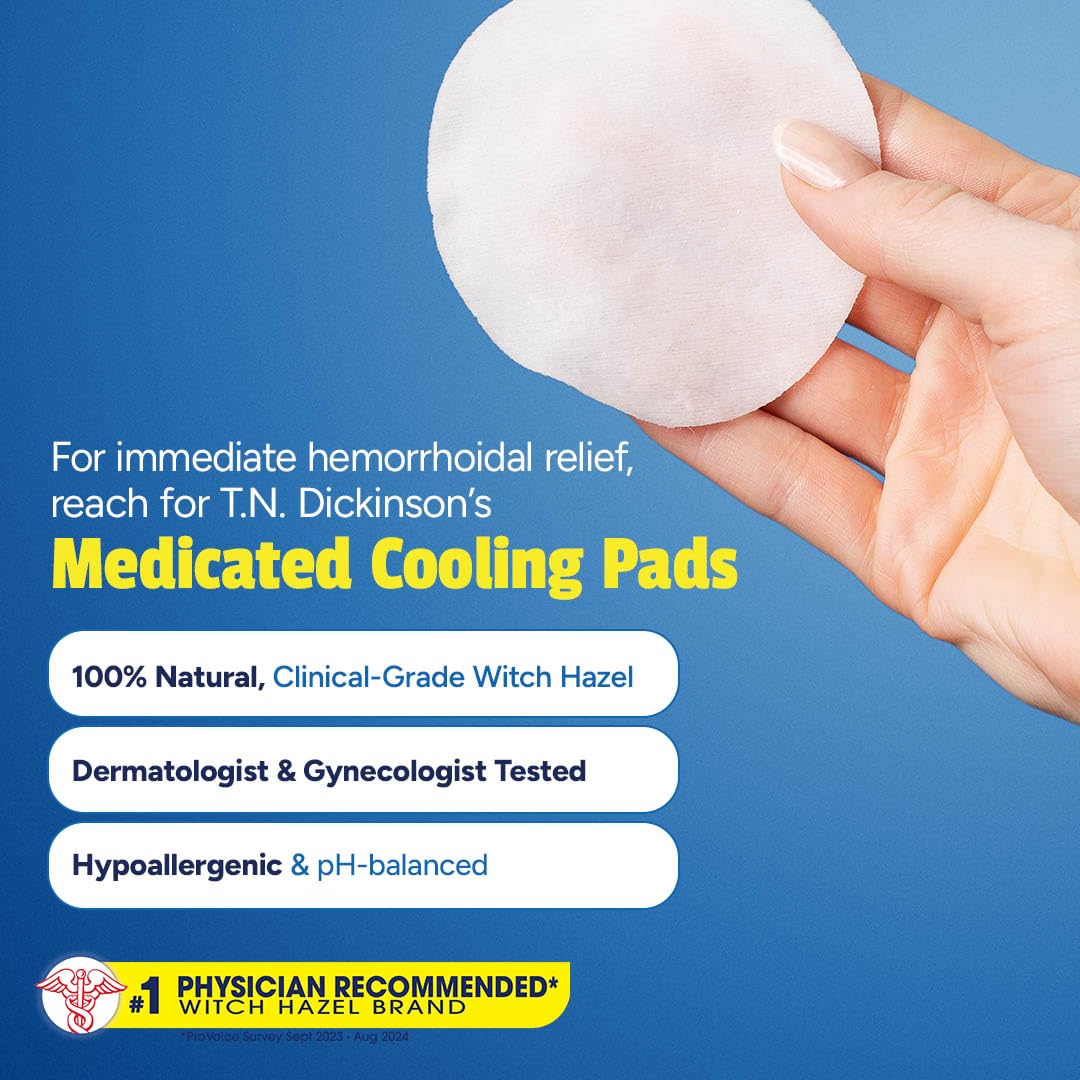 T.N. Dickinson's personal care hygiene pads product dimensions and sizing
