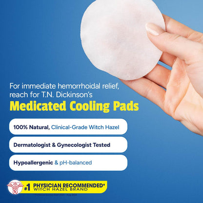 T.N. Dickinson's personal care hygiene pads product dimensions and sizing