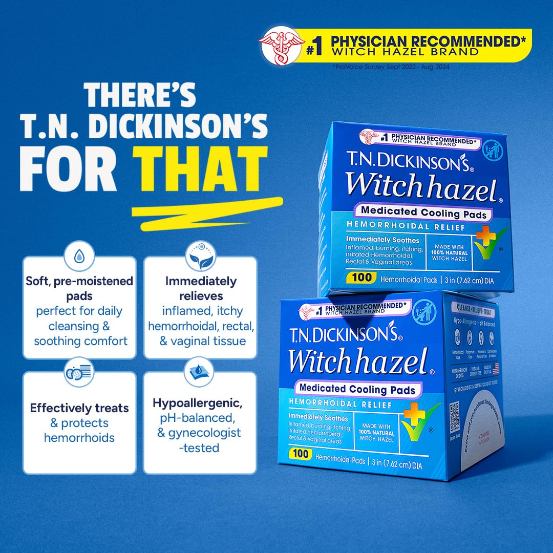 T.N. Dickinson's witch hazel and aloe soothing pads secure inner seal