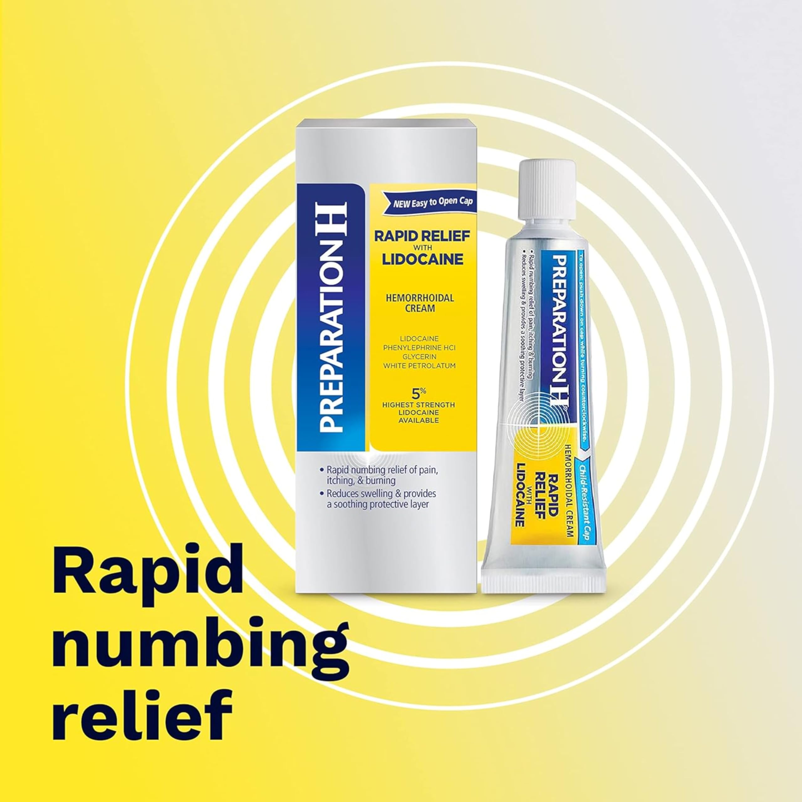 Preparation H 1 ounce tube of rapid relief piles numbing cream