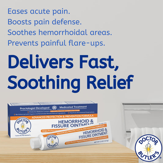 Doctor Butler's Lidocaine formula ointment tube showing extra strength pain and itch relief features.