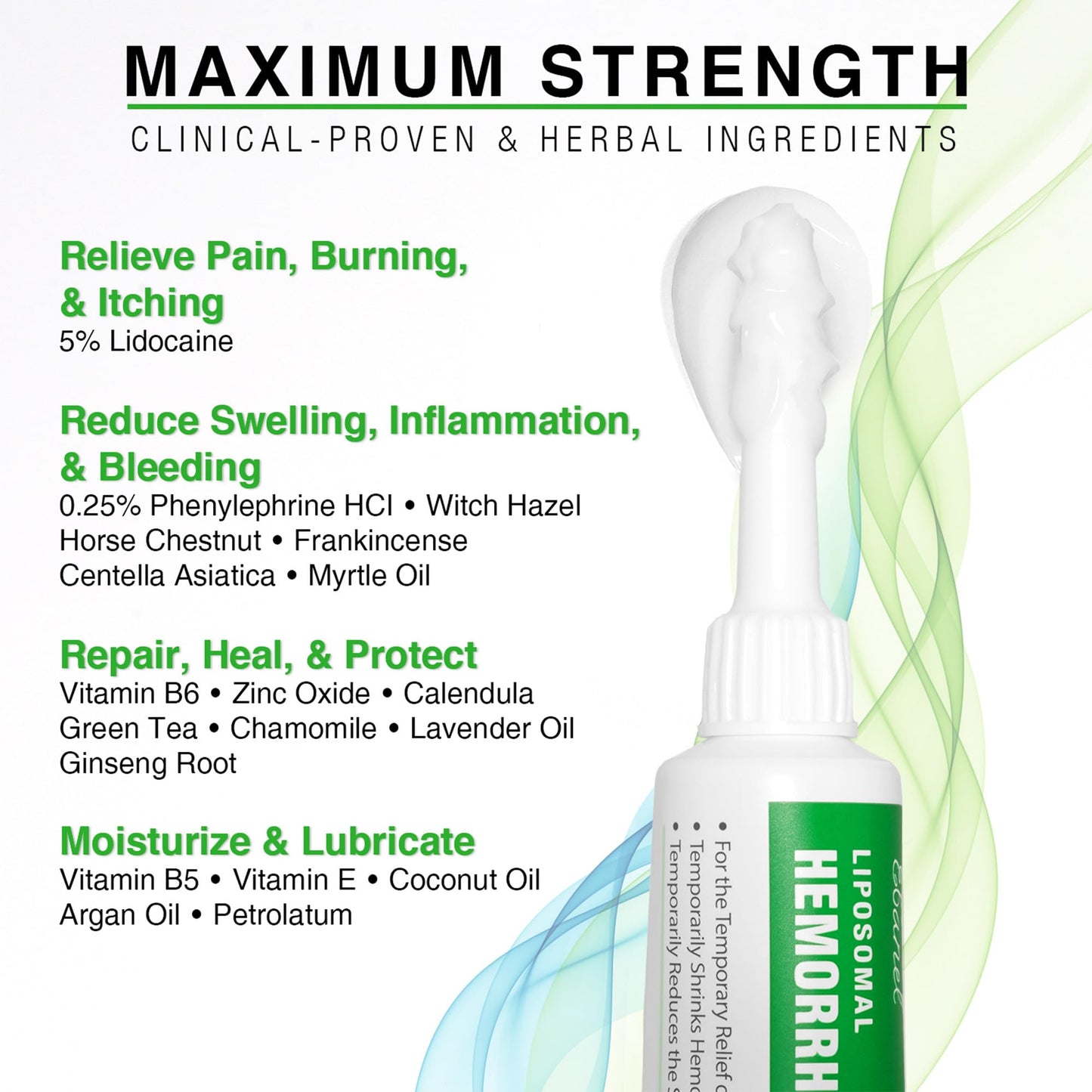 Ebanel 5 percent lidocaine ointment box showing drug facts and application instructions for fissures.