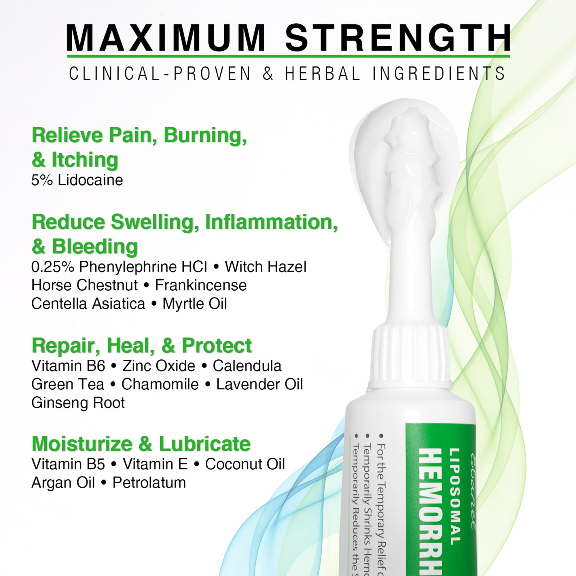 Ebanel 5 percent lidocaine ointment box showing drug facts and application instructions for fissures.
