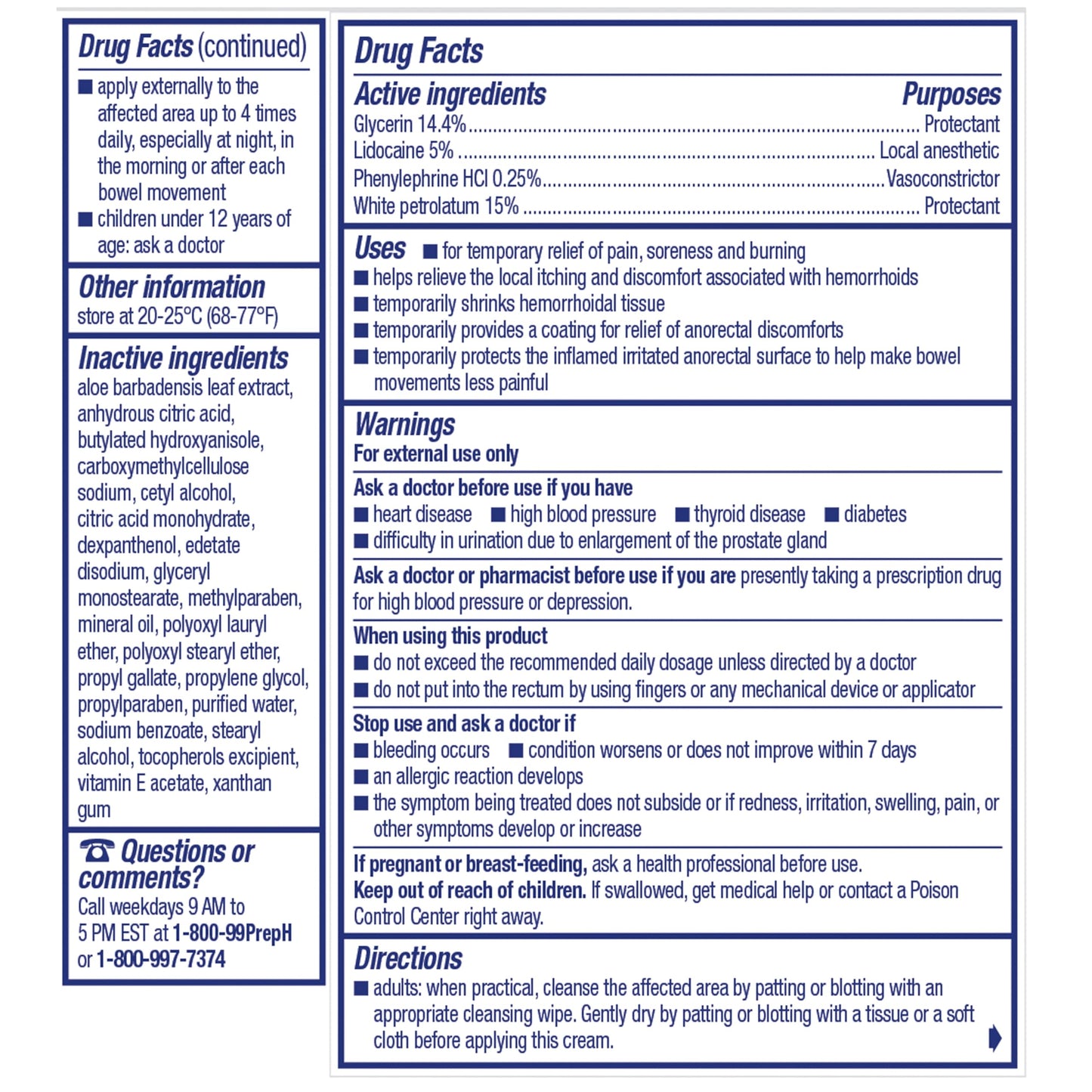 Premium imported Preparation H fast acting hemorrhoid treatment ointment containing glycerin protectant barrier