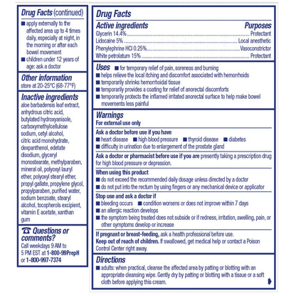 Premium imported Preparation H fast acting hemorrhoid treatment ointment containing glycerin protectant barrier