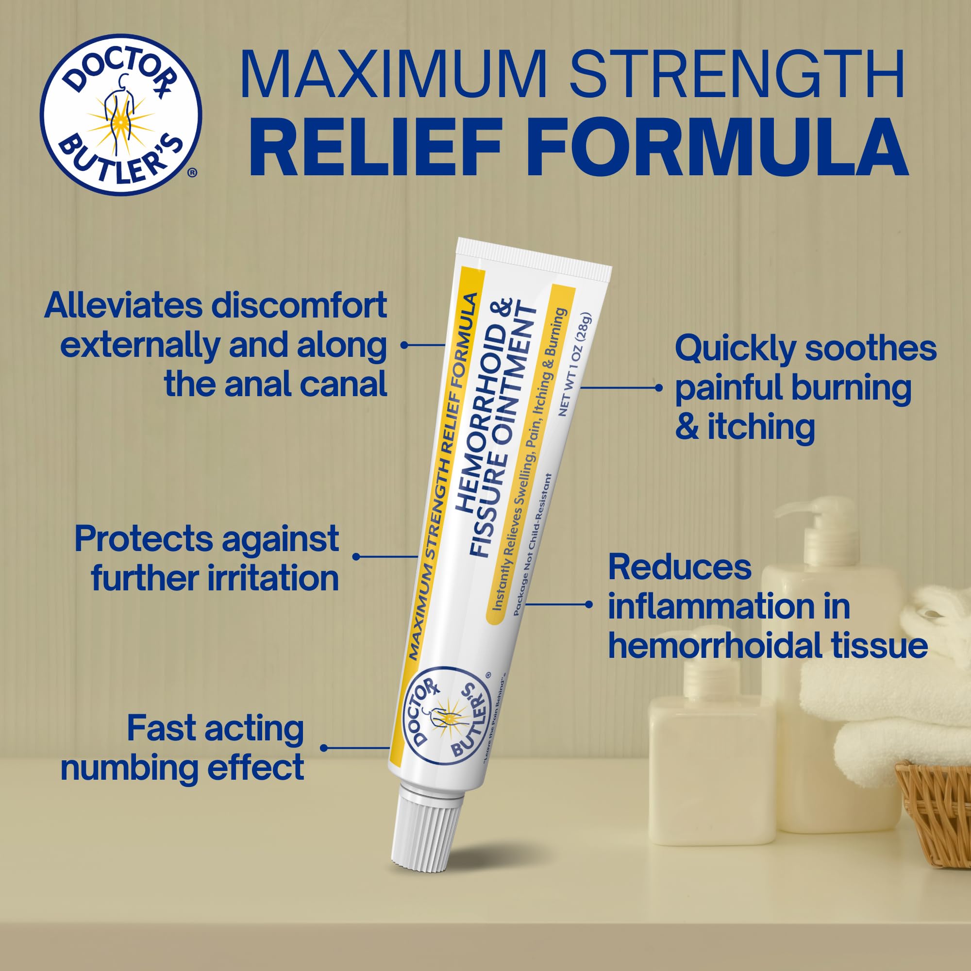 USA imported Doctor Butler's ointment box for fast-acting anorectal discomfort relief