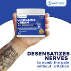 Topical analgesic lidocaine cream by WELMATE for anorectal pain relief highlighting the non greasy formulation text