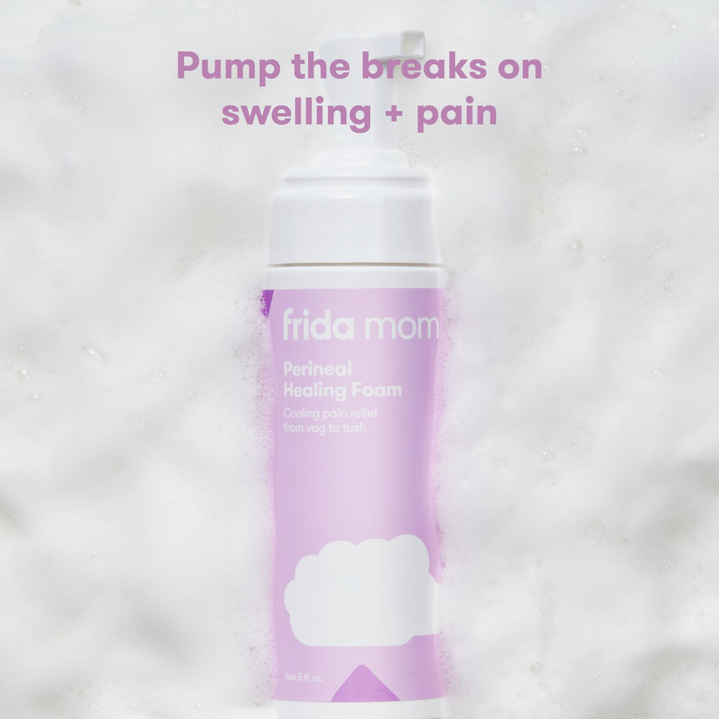 Frida Mom postpartum cooling foam pump bottle packaging details