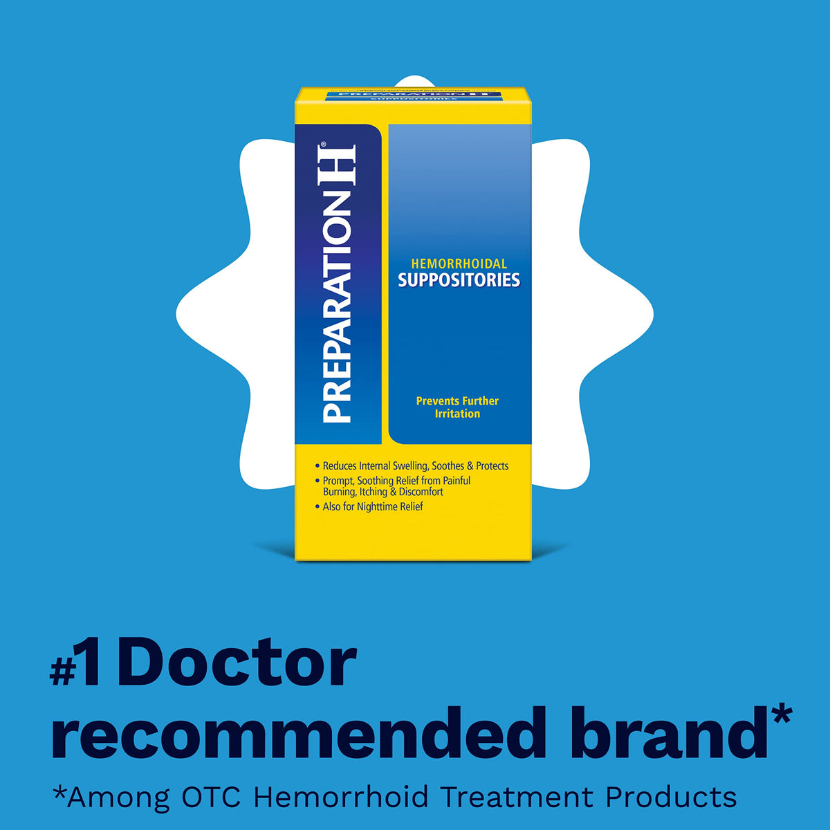 Preparation H personal care product box displaying cocoa butter protectant ingredients