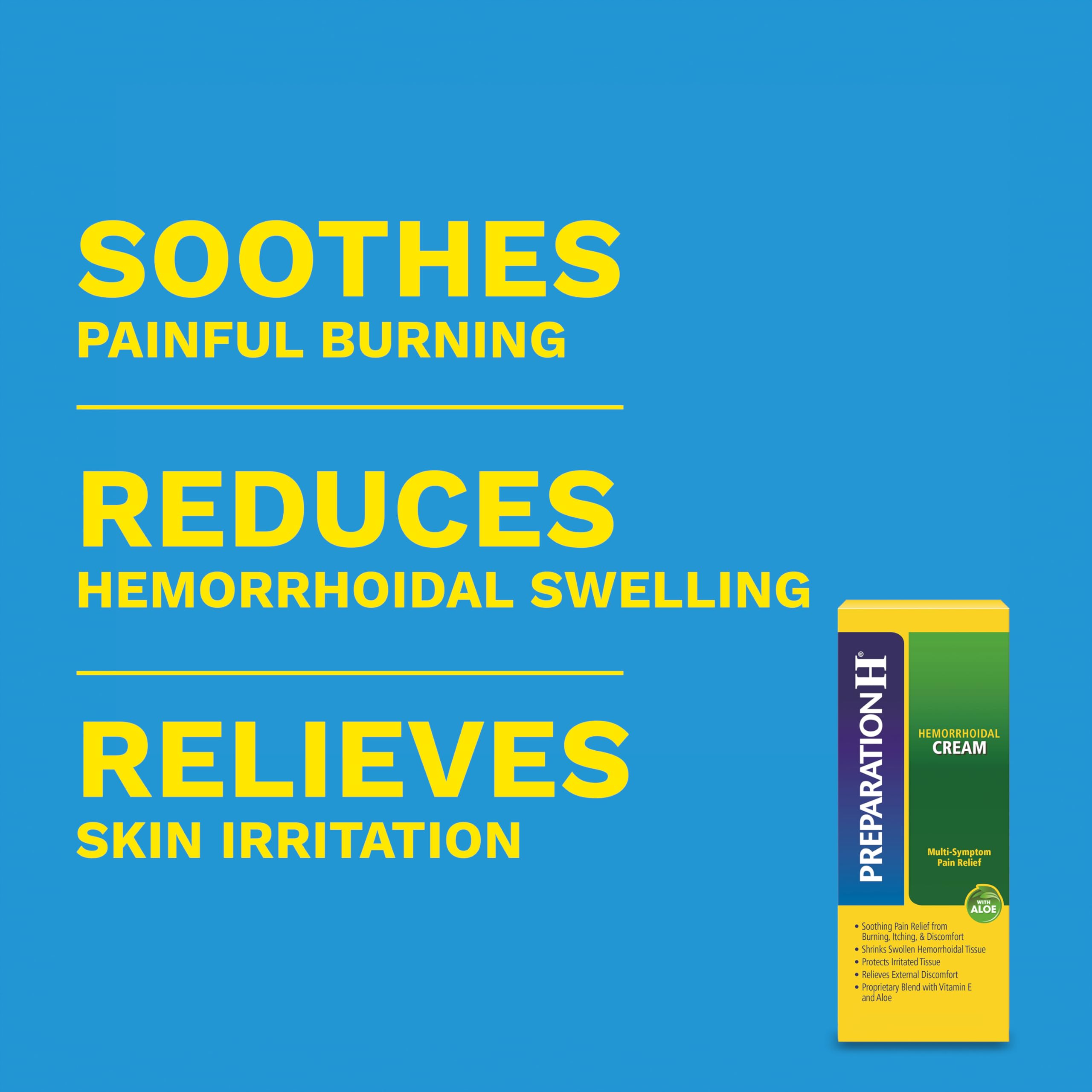 Preparation H Maximum Strength pain relief cream tube with aloe barbadensis