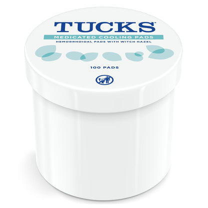 Hypoallergenic Tucks cooling pads tub displaying clear instructions and ingredients