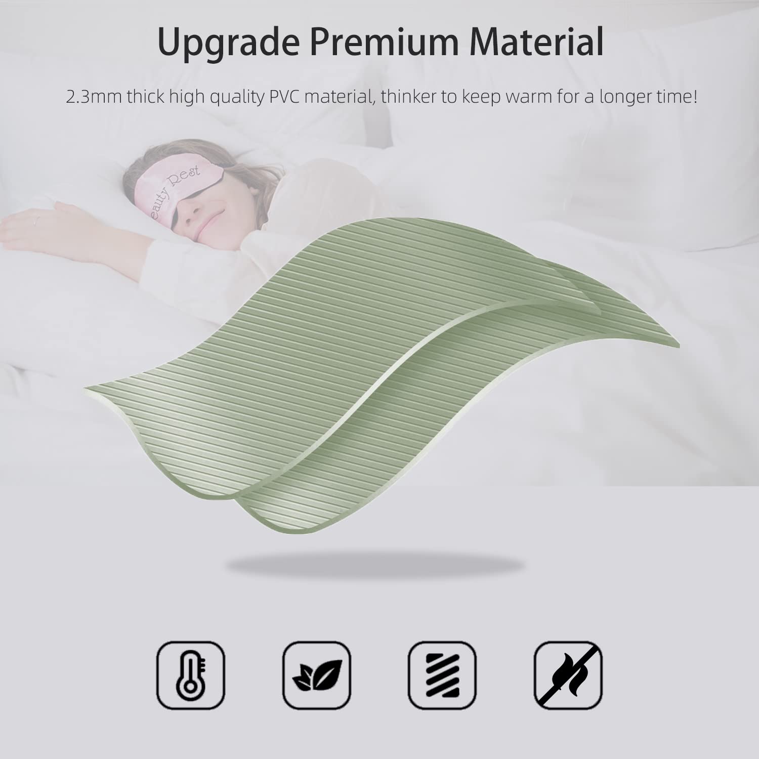 Two liter thermoplastic hot water bag showing the wide mouth opening and anti-spurt lip design.