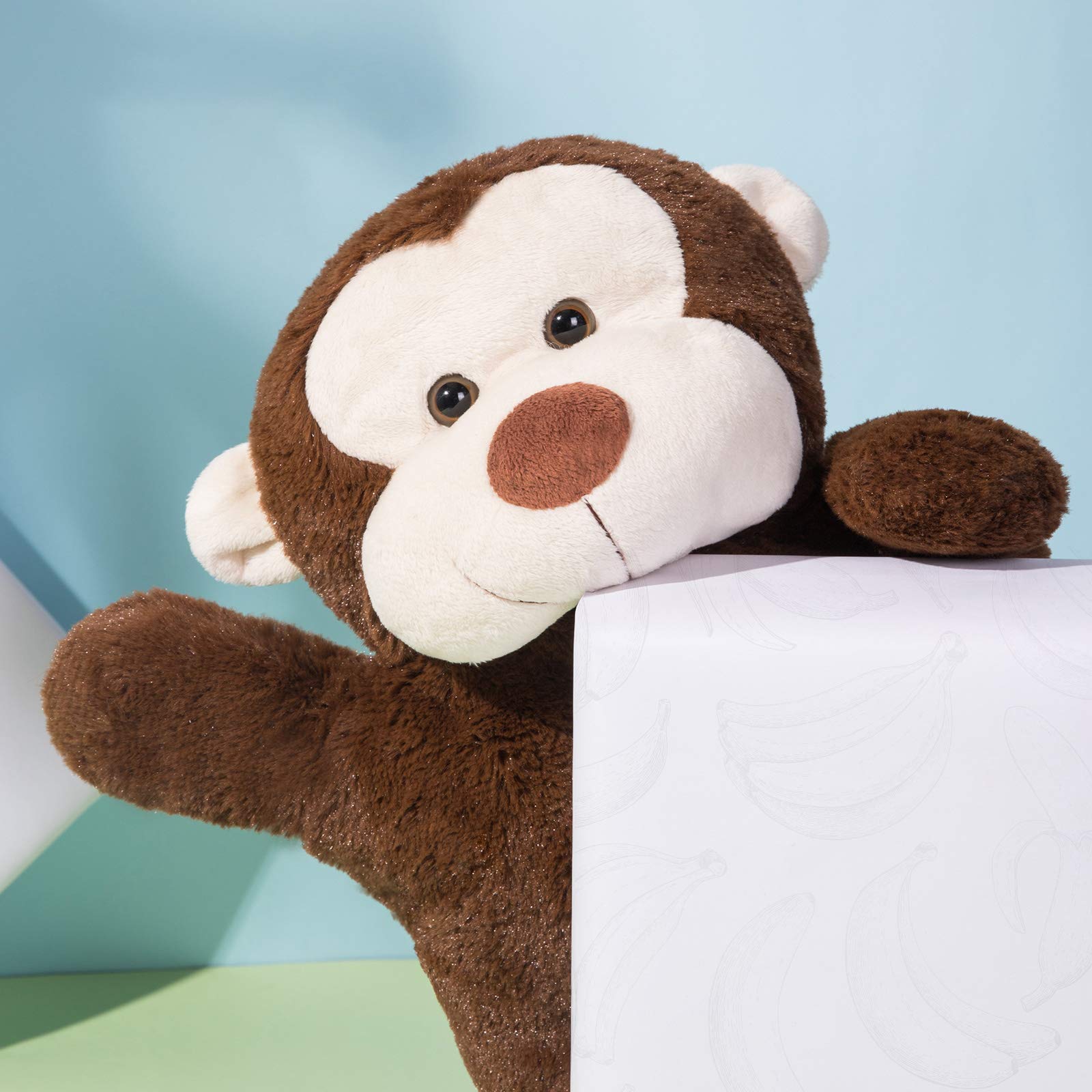 Close up of HomeTop 2 liter rubber water bottle with plush stuffed animal cover