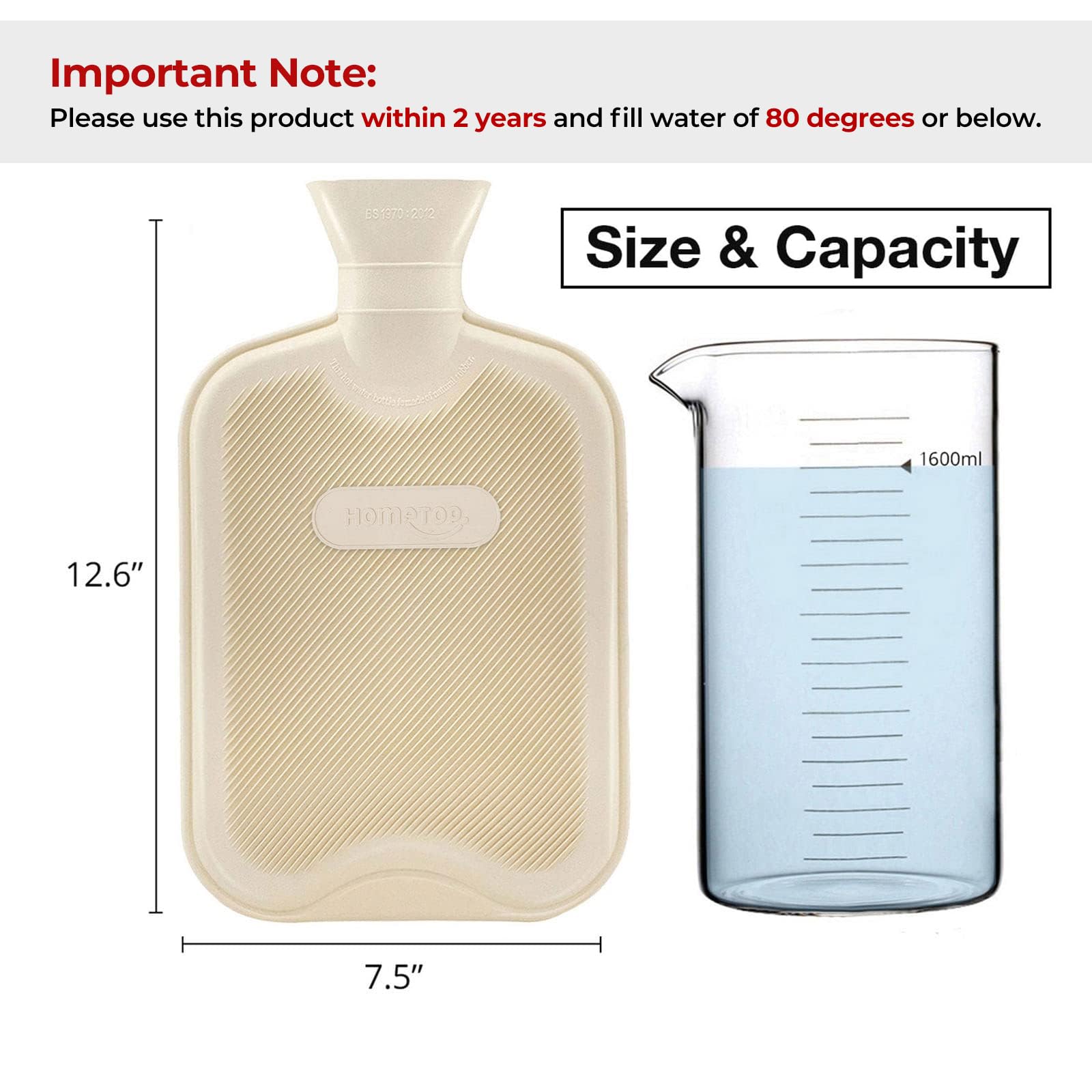 Detailed view of the water bottle stopper and natural rubber construction