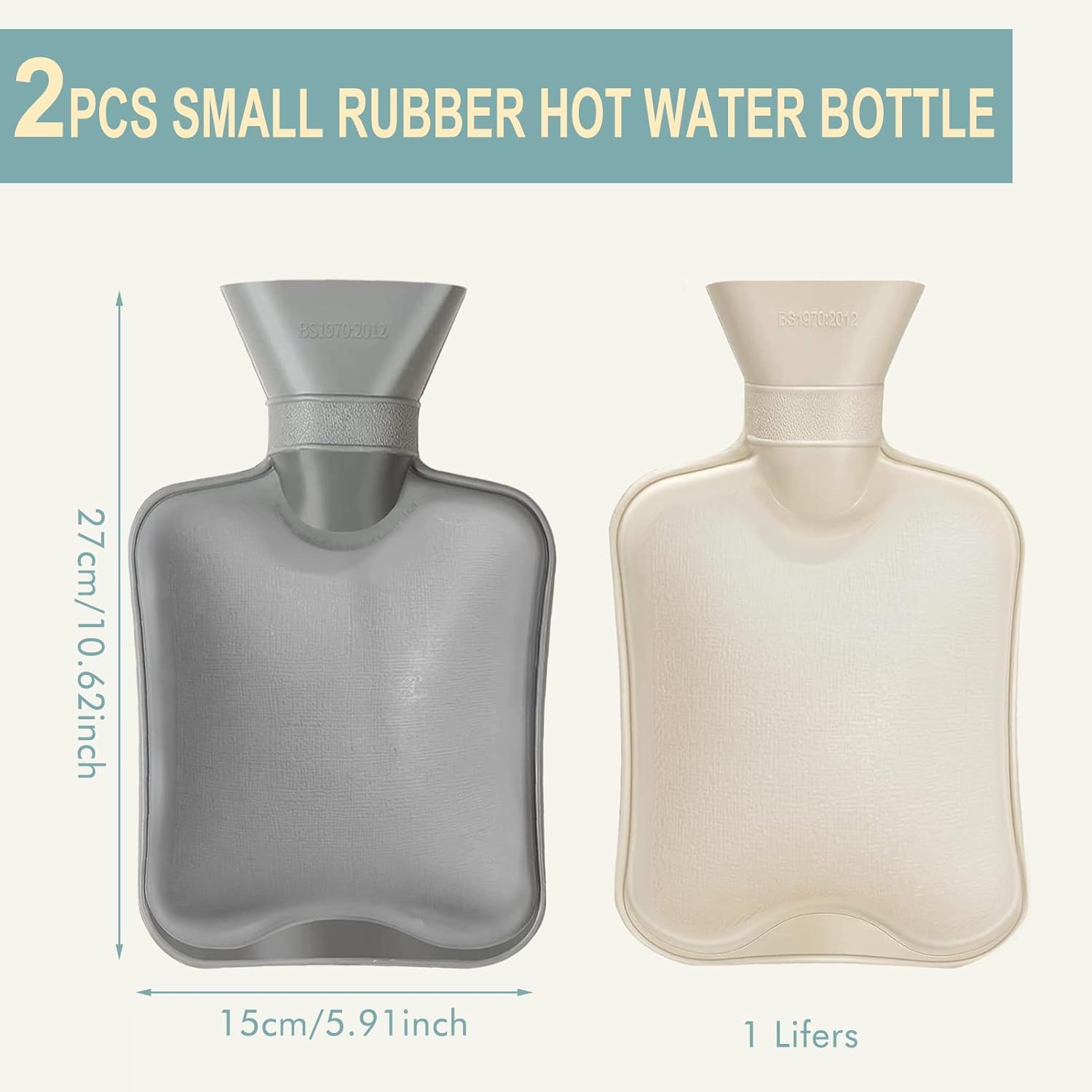 Shencai one liter heating pad rubber hot bag showing the dual sided textured surface designed for even heat distribution.