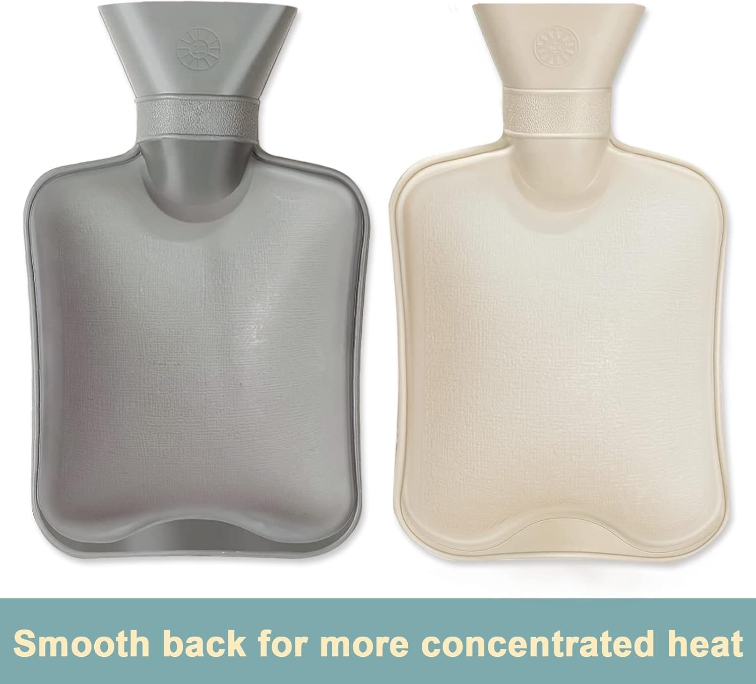 Shencai authentic imported hot water bag set illustrating how to safely fill the container to two thirds capacity.