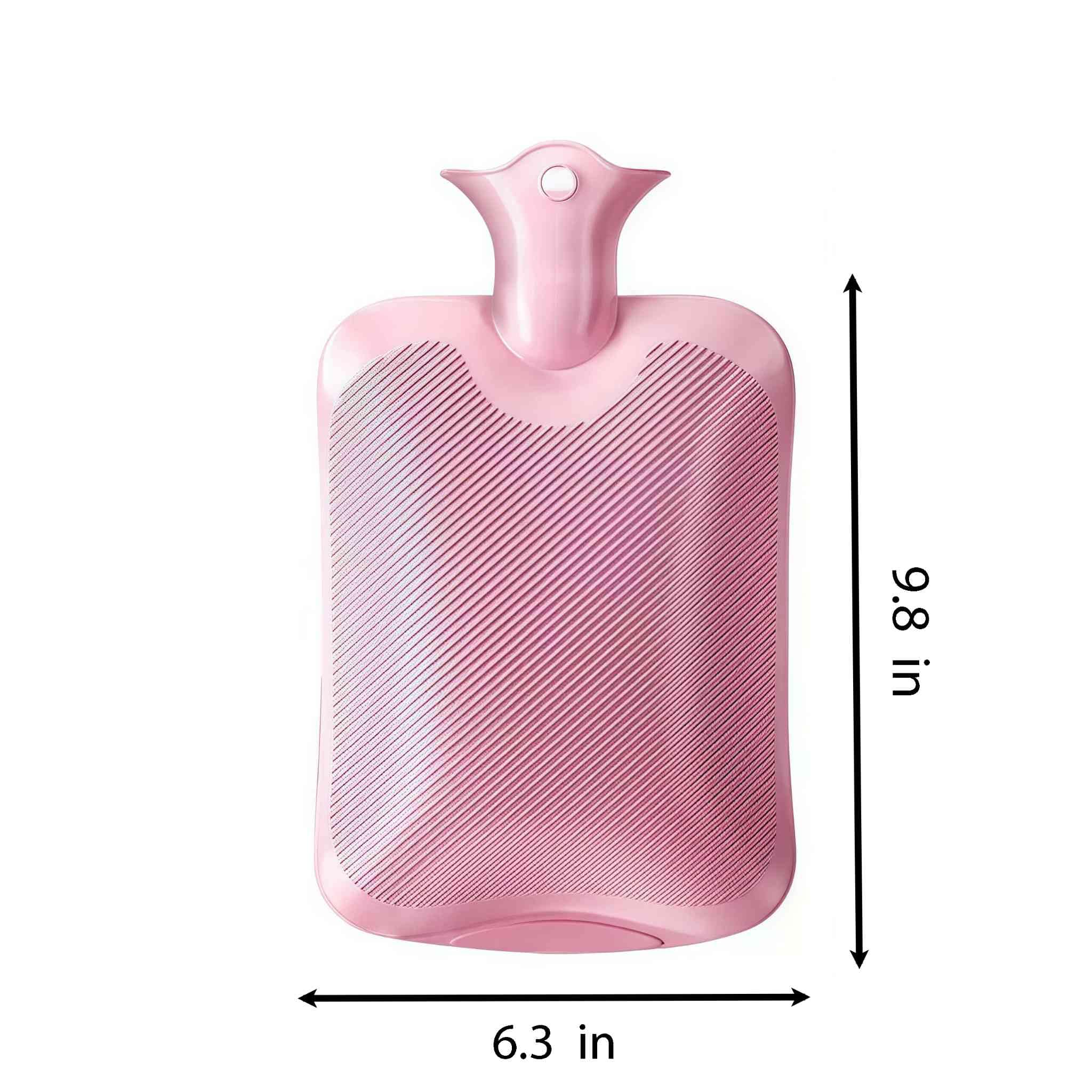 Winatehr rubber hot water bag removed from its pink sakura fleece cover