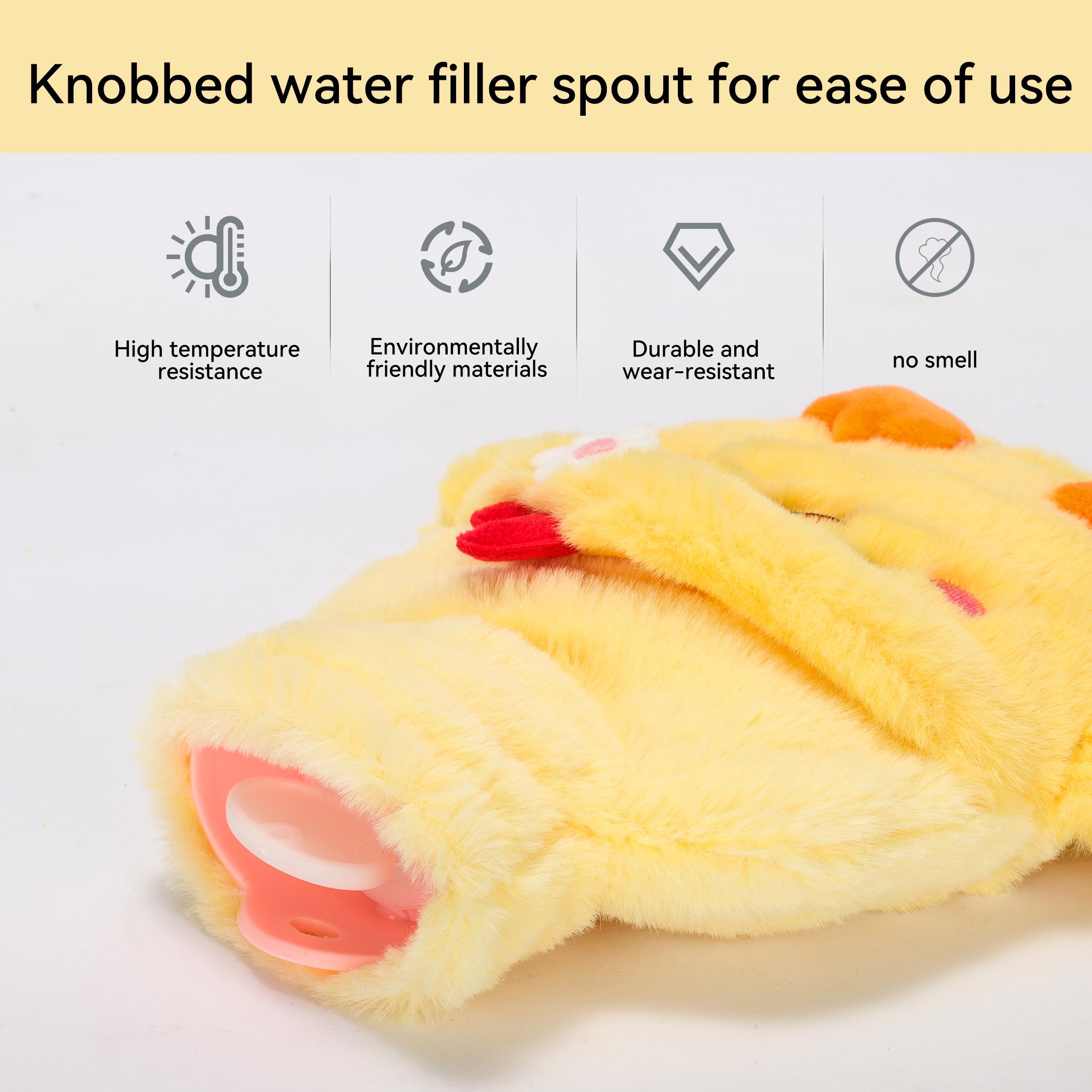 Drizzle warm water bag core demonstrating the durable leakproof material and wide mouth filling opening.