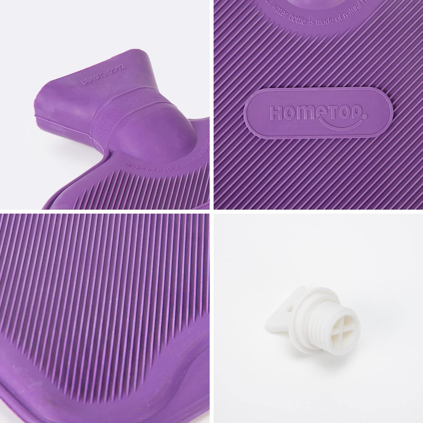 Close up of soft plush teddy bear cover for HomeTop water bottle