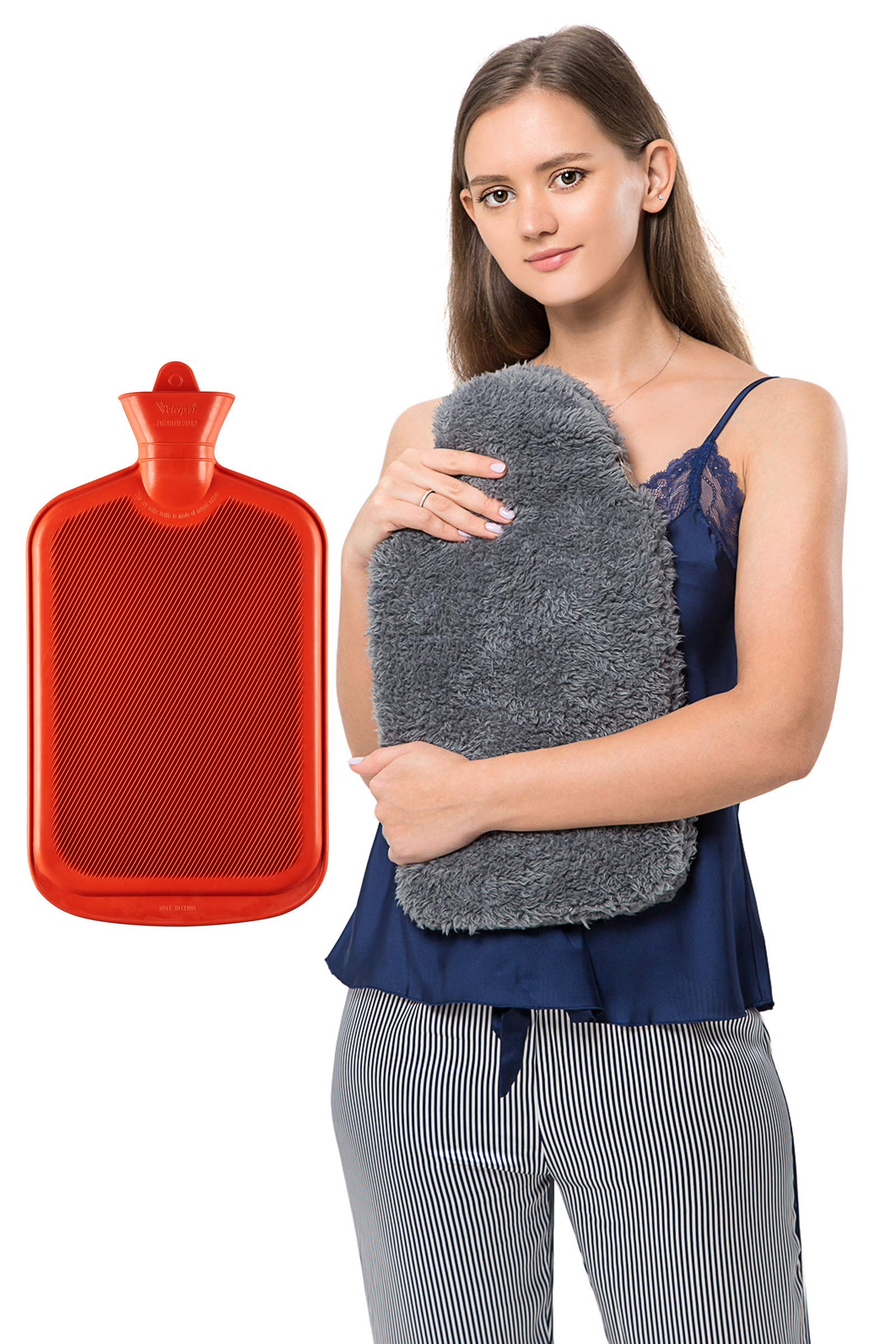 Close up of Peterpan rubber hot water bottle stopper and texture