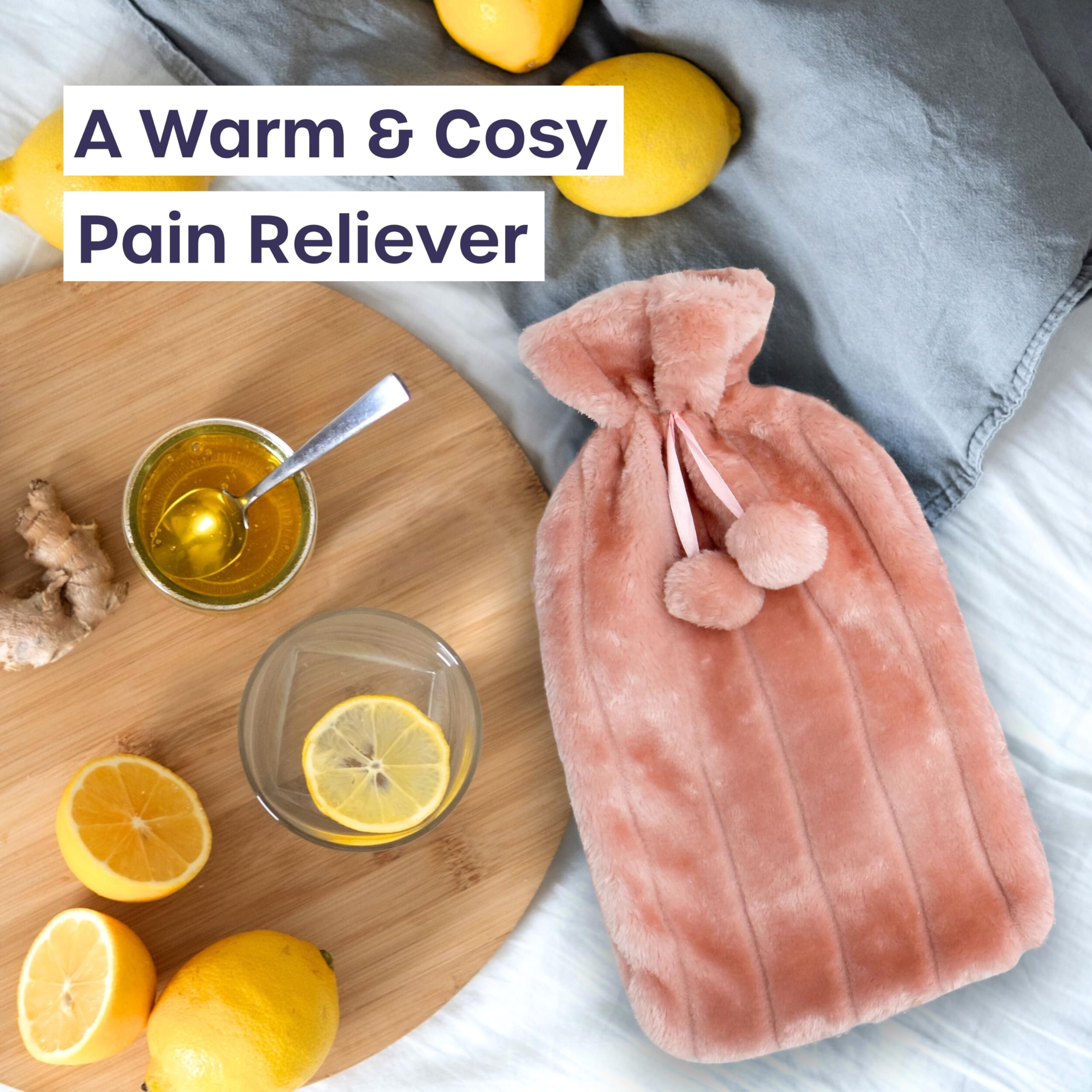 Volila extra large heat pack applied to the lower back demonstrating its large coverage area for pain relief