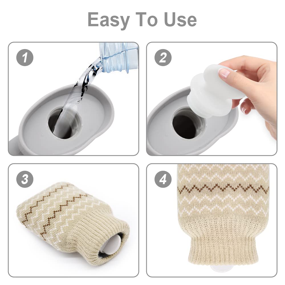 Photken small leak proof hot water bag showing the secure pressure resistant screw cap mechanism.