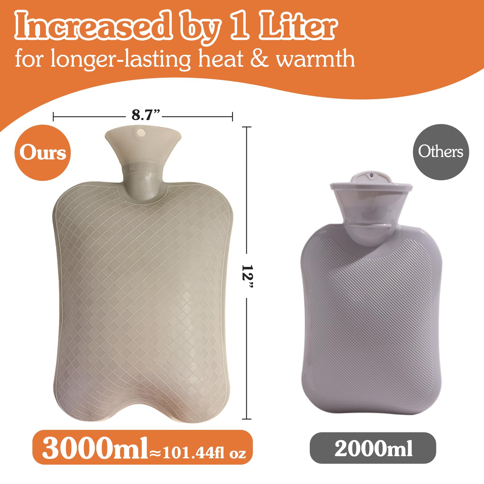 Alpinmett three liter hot water bag without cover highlighting durable pink textured PVC material