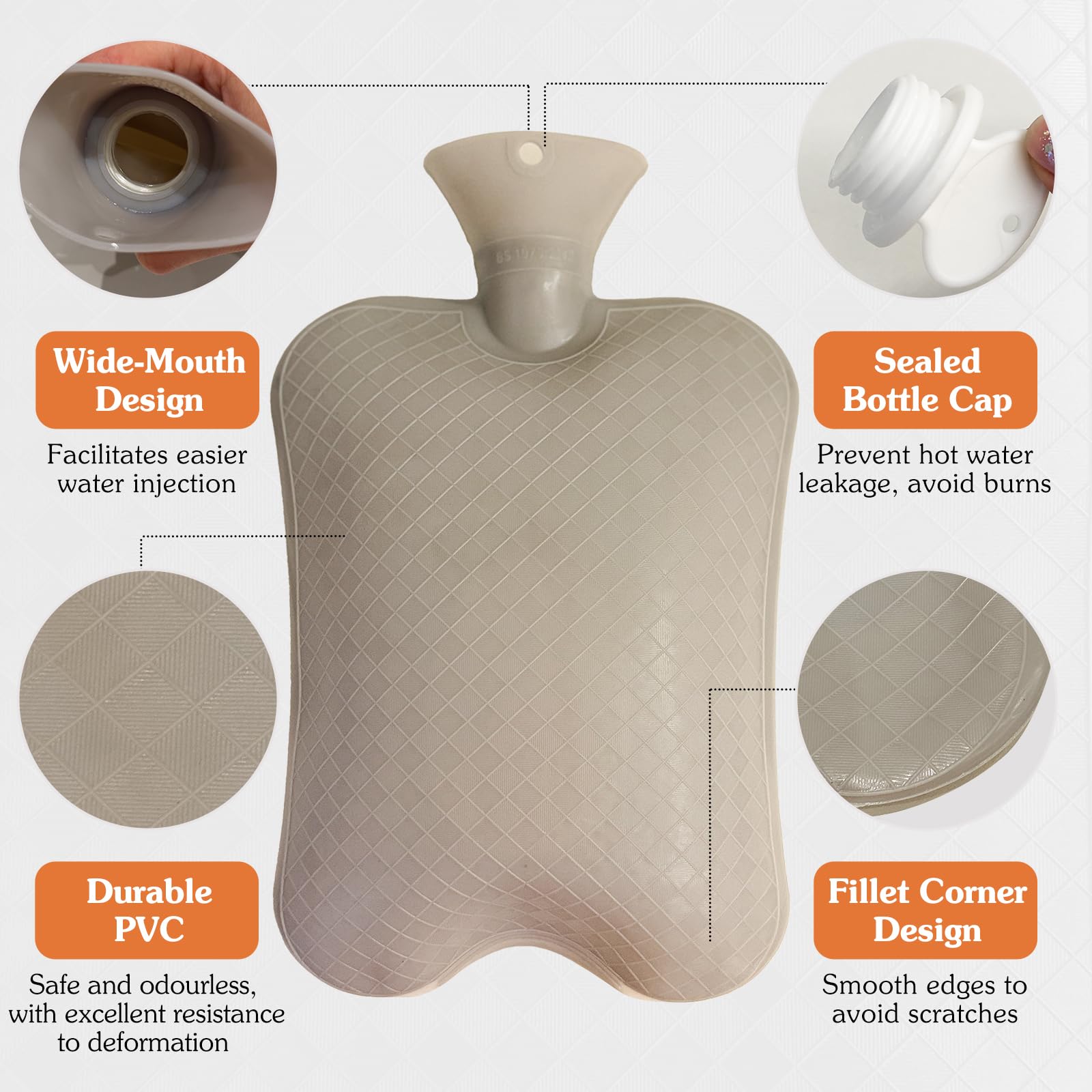 Close up view of the honeycomb textured removable soft plush cover with built in hand pouch