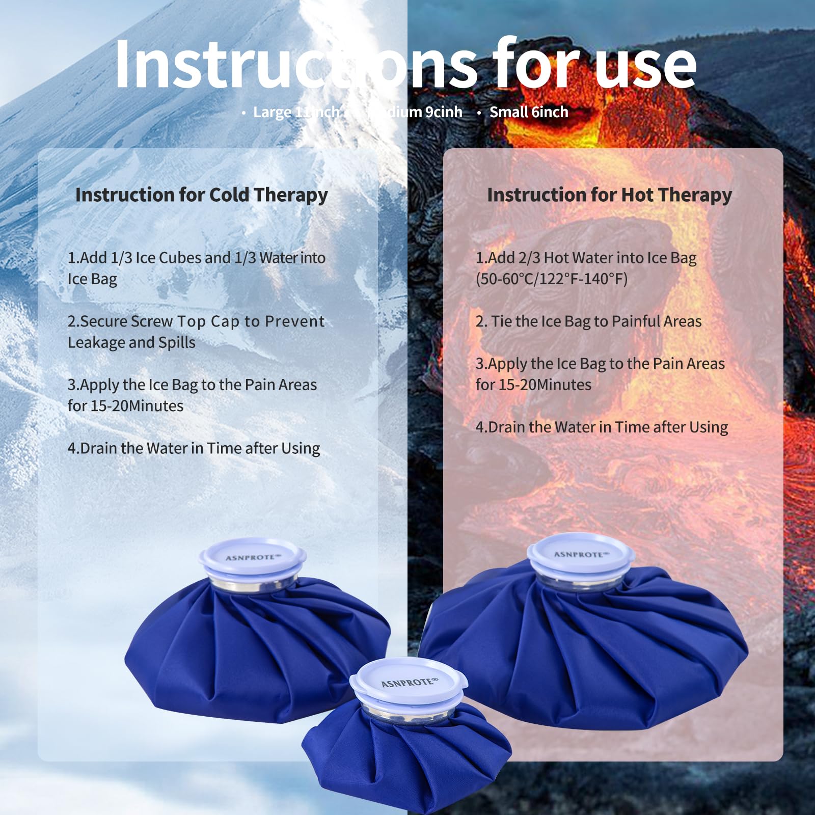 Premium flexible textile pain relief bag contouring perfectly around a person joint area