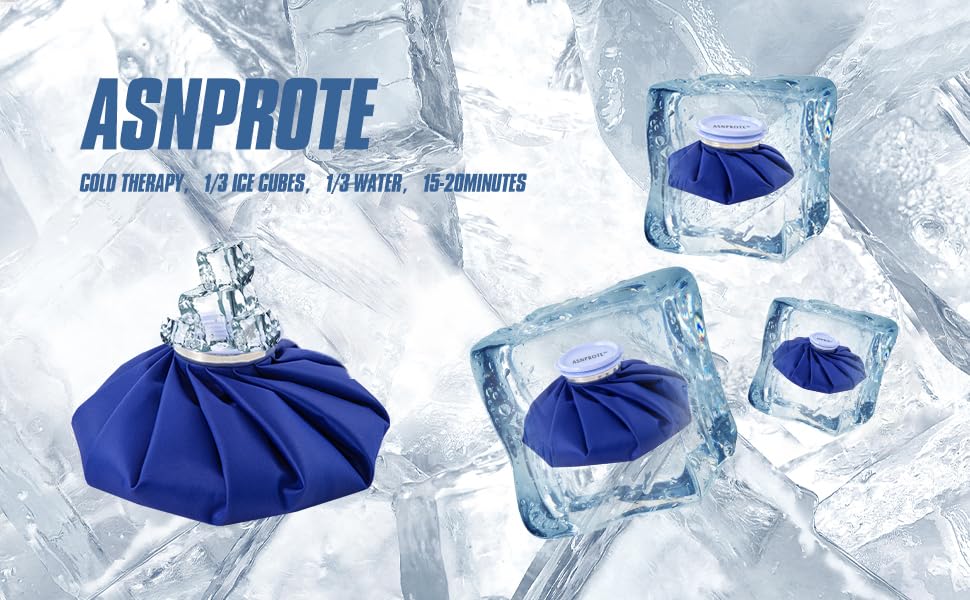 Two piece ASNPROTE cold therapy bag kit packaged for sports injury and muscle recovery application