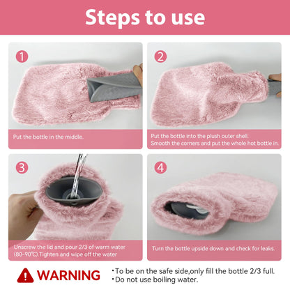 DICEVER premium pink wellness hot water bottle for personal health care