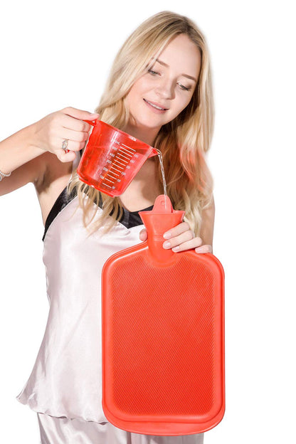 Peterpan imported heat therapy hot water bottle packaging details for authentic muscle pain and cramp relief.