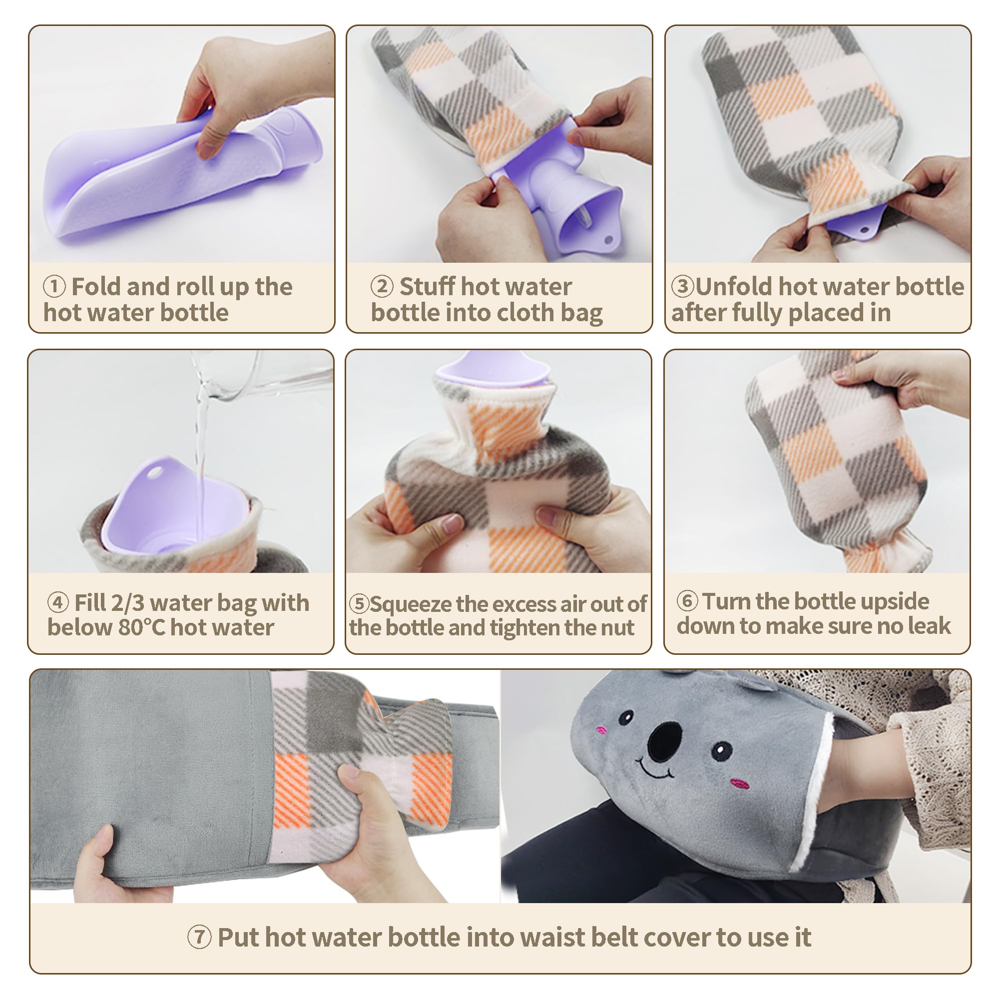 Toxin rubber heating bag being used for hands-free menstrual cramp and lower back pain relief