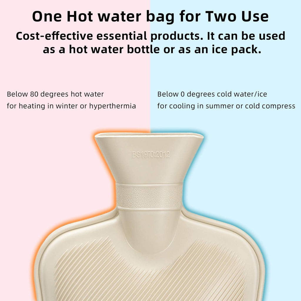 Fythao hot water bag with removable fluffy fleece cover for soothing lower back pain